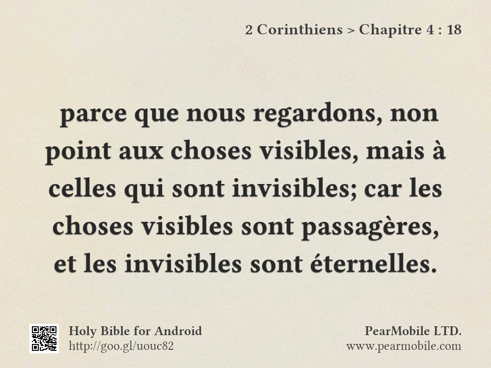 2 Corinthiens, Chapitre 4:18